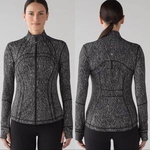 Lululemon Define Jacket Running Luon Suited Jacquard Black White Sz 8